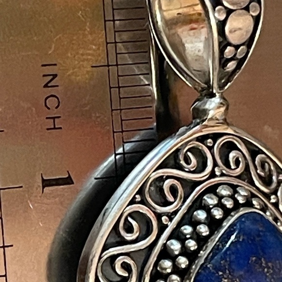 BA Suarti Designer Signed Sterling Silver 925 Blue Lapis lazuli pendant Bali - Picture 8 of 10